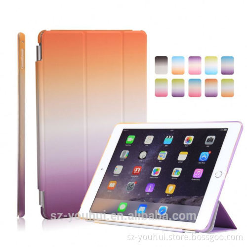 New Arrival Rainbow Color Office Table Smart Pu Leather Case Cover For Ipad Air